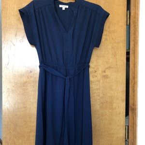 Navy blue midi work dress